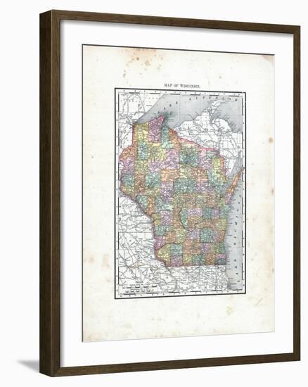 1902, State Map, Wisconsin, United States-null-Framed Giclee Print