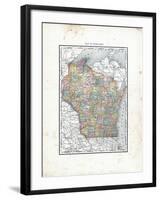 1902, State Map, Wisconsin, United States-null-Framed Giclee Print