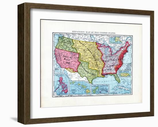 1902, United States Expansion Map, Nebraska, United States-null-Framed Giclee Print