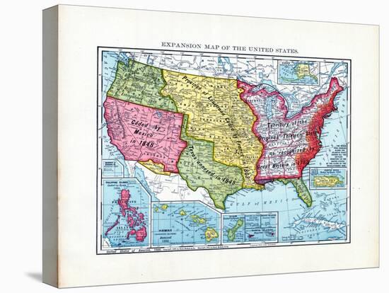 1902, United States Expansion Map, Nebraska, United States-null-Stretched Canvas