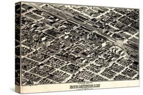 1903, Birmingham Bird's Eye View, Alabama, United States-null-Stretched Canvas