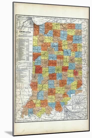 1903, Indiana State Map, Indiana, United States-null-Mounted Giclee Print