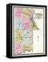 1903, Leavenworth County Outline Map, Kansas, United States-null-Framed Stretched Canvas