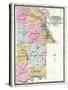 1903, Leavenworth County Outline Map, Kansas, United States-null-Stretched Canvas