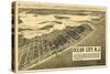 1903, Ocean City Bird's Eye View, New Jersey, United States-null-Stretched Canvas