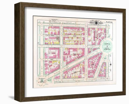 1903, Plate 020, District of Columbia, United States, Iowa Circle-null-Framed Giclee Print