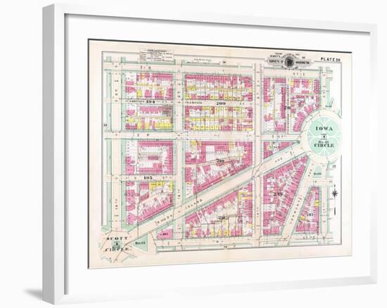 1903, Plate 020, District of Columbia, United States, Iowa Circle-null-Framed Giclee Print