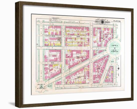 1903, Plate 020, District of Columbia, United States, Iowa Circle-null-Framed Giclee Print