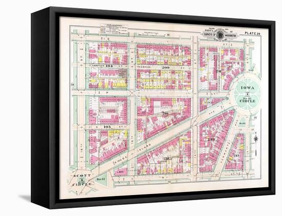 1903, Plate 020, District of Columbia, United States, Iowa Circle-null-Framed Stretched Canvas