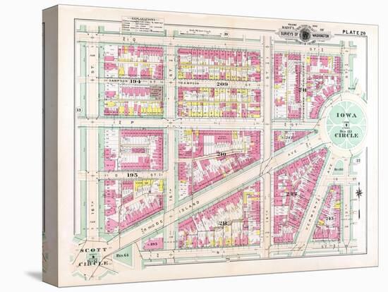 1903, Plate 020, District of Columbia, United States, Iowa Circle-null-Stretched Canvas