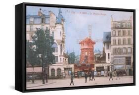 1904 Carte Postal Moulin Rouge-null-Framed Stretched Canvas