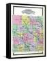 1904, Custer County Outline Map, Nebraska, United States-null-Framed Stretched Canvas