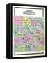 1904, Custer County Outline Map, Nebraska, United States-null-Framed Stretched Canvas