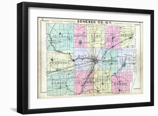 1904, Genesee County Map, New York, United States-null-Framed Giclee Print