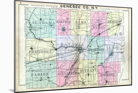 1904, Genesee County Map, New York, United States-null-Mounted Giclee Print