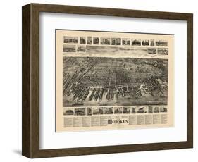 1904, Hoboken Bird's Eye View, New Jersey, United States-null-Framed Giclee Print