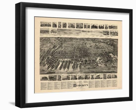 1904, Hoboken Bird's Eye View, New Jersey, United States-null-Framed Giclee Print