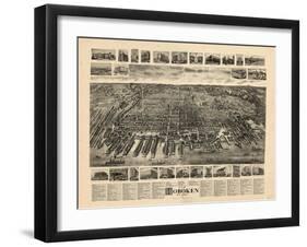 1904, Hoboken Bird's Eye View, New Jersey, United States-null-Framed Giclee Print