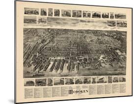 1904, Hoboken Bird's Eye View, New Jersey, United States-null-Mounted Giclee Print