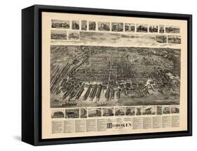 1904, Hoboken Bird's Eye View, New Jersey, United States-null-Framed Stretched Canvas