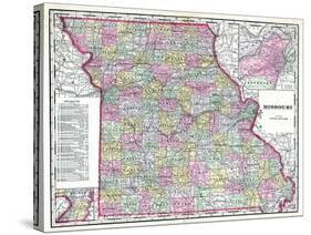 1904, Missouri State Map, Missouri, United States-null-Stretched Canvas