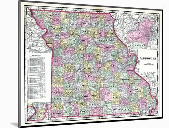 1904, Missouri State Map, Missouri, United States-null-Mounted Giclee Print