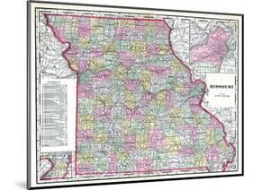 1904, Missouri State Map, Missouri, United States-null-Mounted Giclee Print