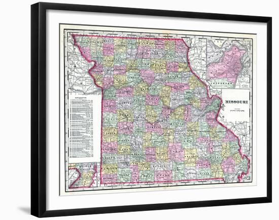 1904, Missouri State Map, Missouri, United States-null-Framed Giclee Print