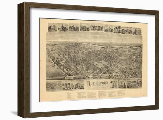 1904, Rutherford Bird's Eye View, New Jersey, United States-null-Framed Giclee Print