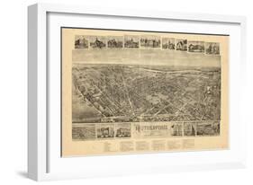 1904, Rutherford Bird's Eye View, New Jersey, United States-null-Framed Giclee Print