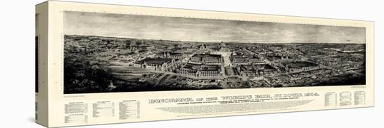 1904, Saint Louis World's Fair Bird's Eye View Published by Melville, Missouri, United S-null-Stretched Canvas