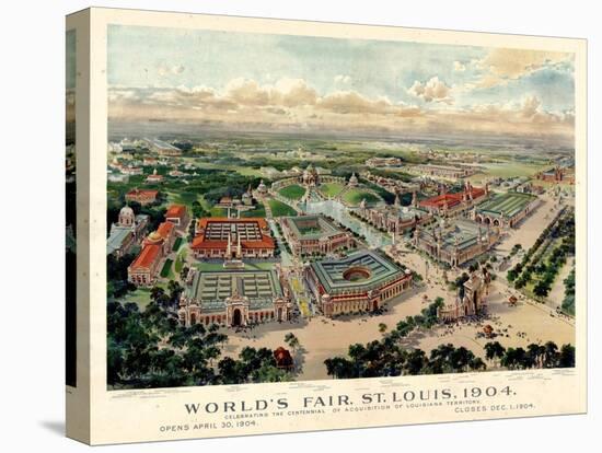 1904, Saint Louis World's Fair Bird's Eye View Unattributed Publisher, Missouri, United-null-Stretched Canvas