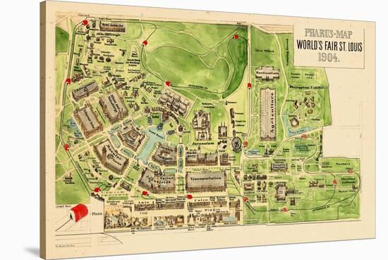 1904, Saint Louis World's Fair Published by Pharus, Missouri, United States-null-Stretched Canvas