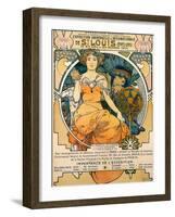 1904 St. Louis World's Fair Poster-Alphonse Mucha-Framed Art Print