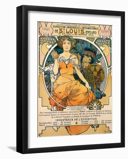 1904 St. Louis World's Fair Poster-Alphonse Mucha-Framed Art Print