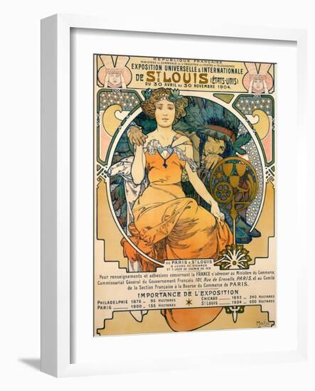 1904 St. Louis World's Fair Poster-Alphonse Mucha-Framed Art Print