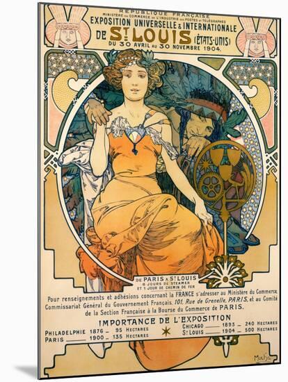 1904 St. Louis World's Fair Poster-Alphonse Mucha-Mounted Art Print
