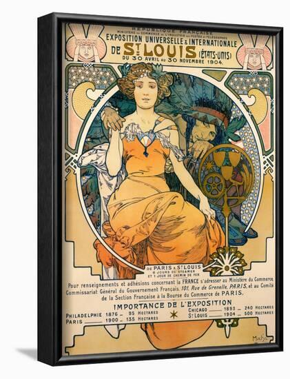 1904 St. Louis World's Fair Poster-Alphonse Mucha-Framed Art Print