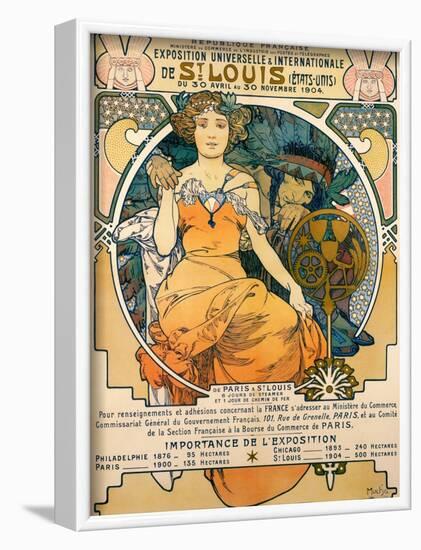 1904 St. Louis World's Fair Poster-Alphonse Mucha-Framed Art Print