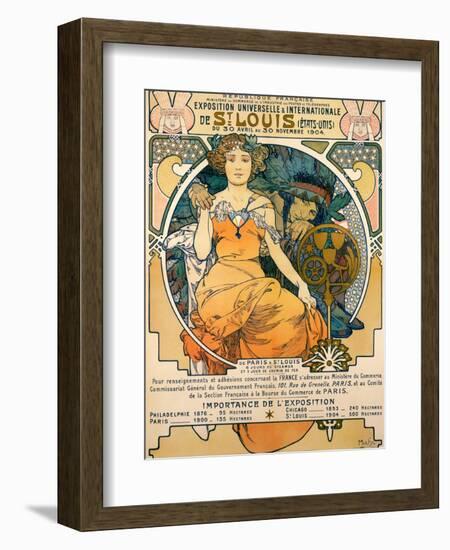 1904 St. Louis World's Fair Poster-Alphonse Mucha-Framed Art Print