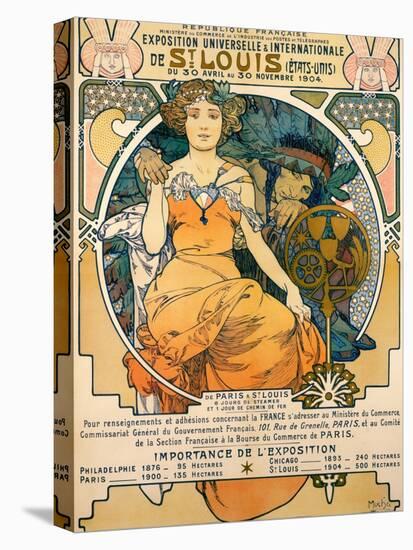 1904 St. Louis World's Fair Poster-Alphonse Mucha-Stretched Canvas