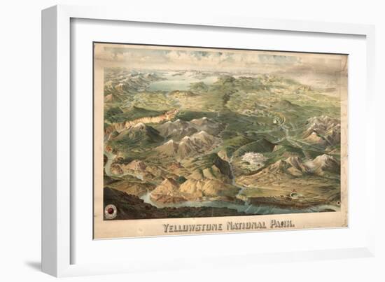 1904c, Yellowstone National Park  Bird's Eye View, Wyoming, United States-null-Framed Giclee Print