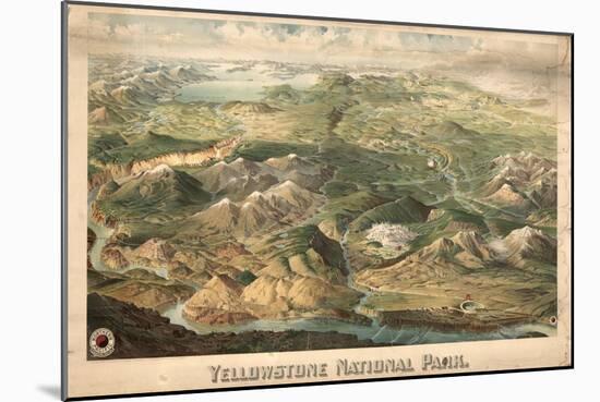 1904c, Yellowstone National Park  Bird's Eye View, Wyoming, United States-null-Mounted Giclee Print