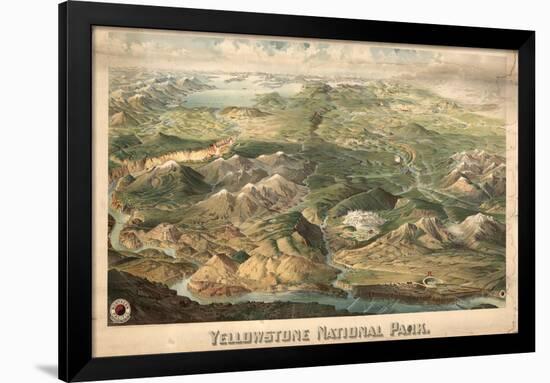 1904c, Yellowstone National Park  Bird's Eye View, Wyoming, United States-null-Framed Giclee Print