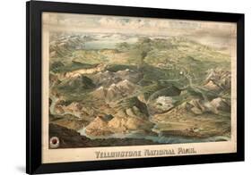 1904c, Yellowstone National Park  Bird's Eye View, Wyoming, United States-null-Framed Giclee Print