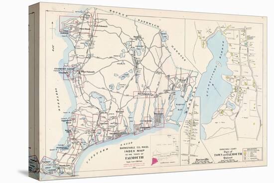 1905, Falmouth Town - Index Map, Falmouth Town - Quisset, Massachusetts, United States-null-Stretched Canvas