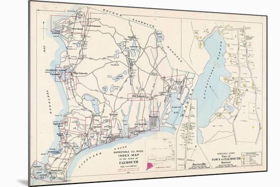 1905, Falmouth Town - Index Map, Falmouth Town - Quisset, Massachusetts, United States-null-Mounted Giclee Print