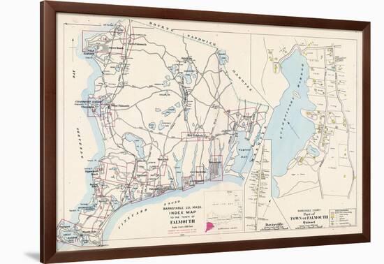 1905, Falmouth Town - Index Map, Falmouth Town - Quisset, Massachusetts, United States-null-Framed Giclee Print