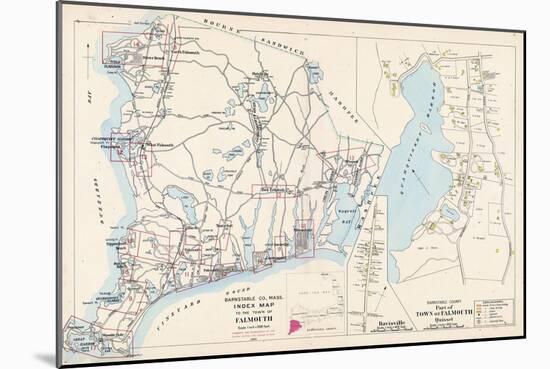 1905, Falmouth Town - Index Map, Falmouth Town - Quisset, Massachusetts, United States-null-Mounted Giclee Print