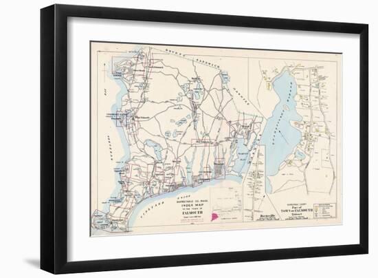 1905, Falmouth Town - Index Map, Falmouth Town - Quisset, Massachusetts, United States-null-Framed Premium Giclee Print